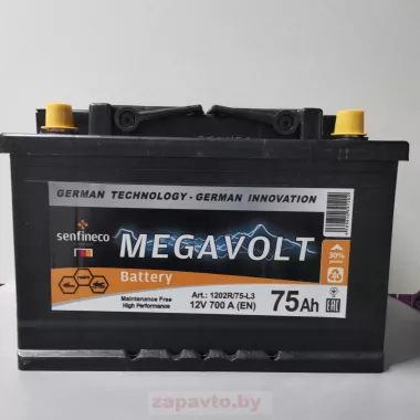 MEGAVOLT SENFINECO 12V 75AH 700А +R