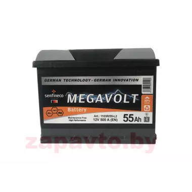 MEGAVOLT SENFINECO 12V 55AH 500A +D