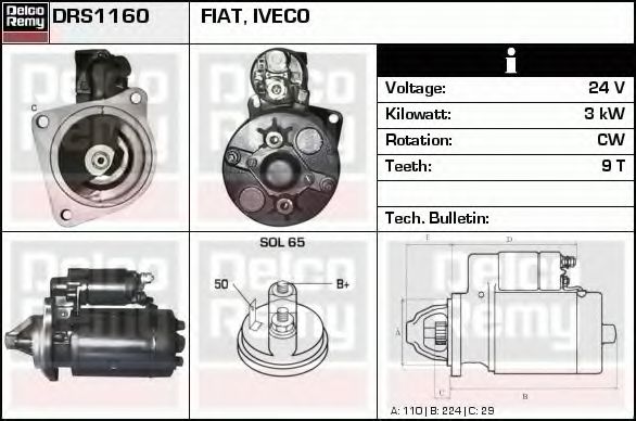 DELCO REMY DRS1160