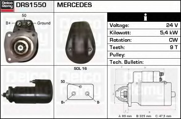 DELCO REMY DRS1550