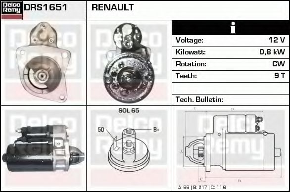 DELCO REMY DRS1651