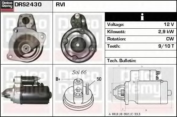 DELCO REMY DRS2430