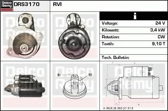 DELCO REMY DRS3170