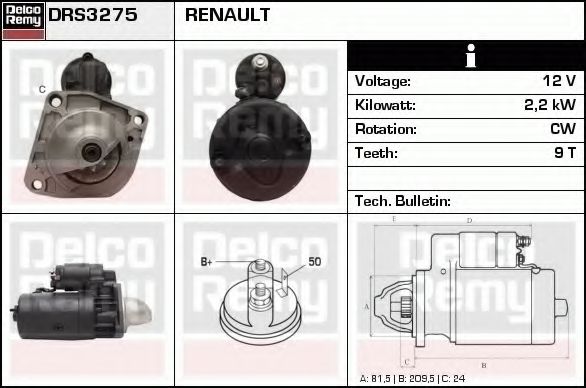 DELCO REMY DRS3275