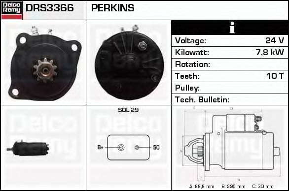 DELCO REMY DRS3366