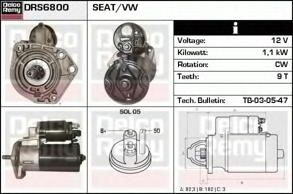 DELCO REMY DRS6800