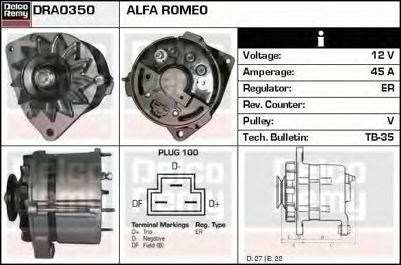 DELCO REMY DRA0350