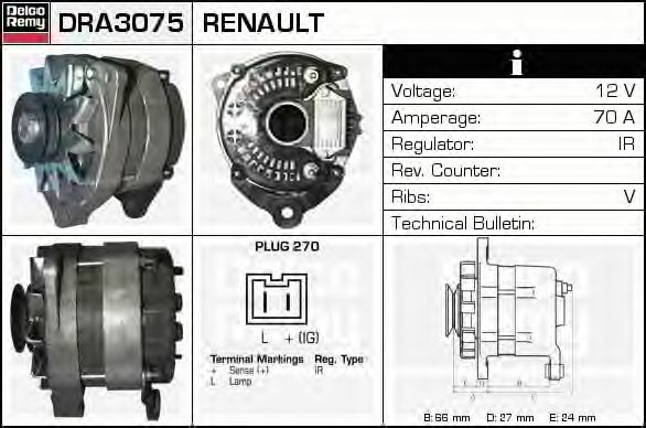 DELCO REMY DRA3075