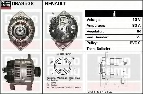 DELCO REMY DRA3538