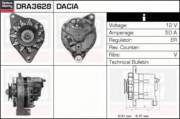 DELCO REMY DRA3628