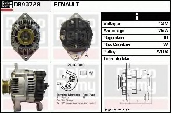 DELCO REMY DRA3729