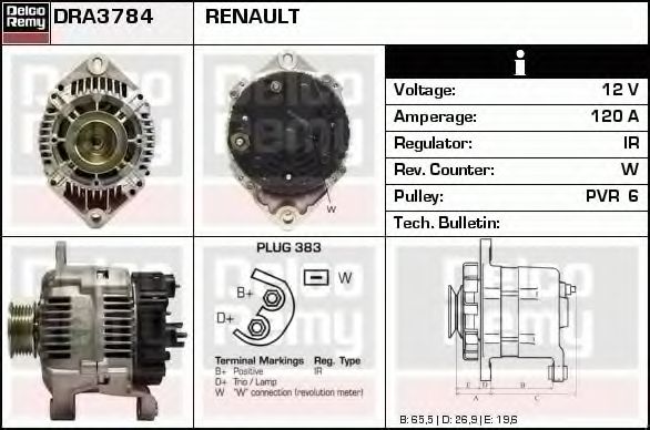 DELCO REMY DRA3784