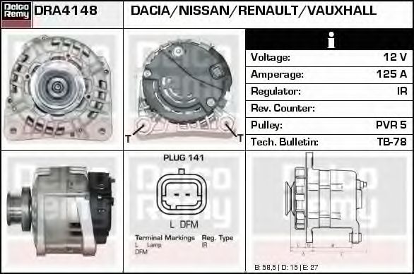 DELCO REMY DRA4148