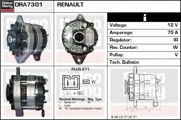 DELCO REMY DRA7301