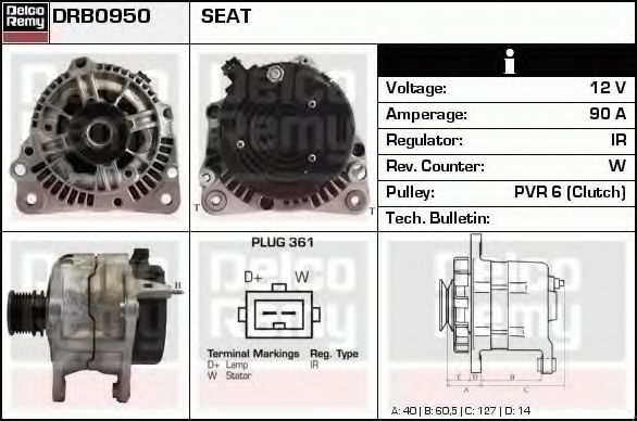 DELCO REMY DRB0950