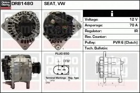 DELCO REMY DRB1480