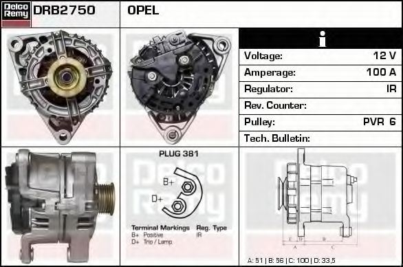 DELCO REMY DRB2750