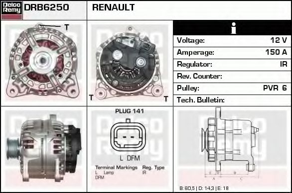 DELCO REMY DRB6250