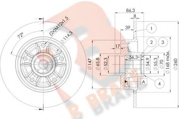 R BRAKE 78RBD14023