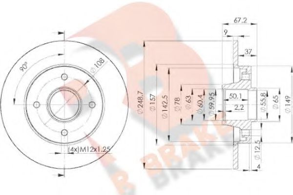 R BRAKE 78RBD14744