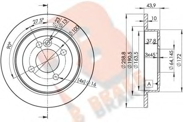 R BRAKE 78RBD28571