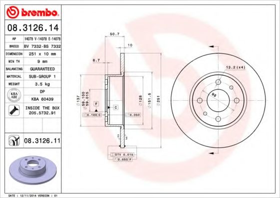 BREMBO 08.3126.14