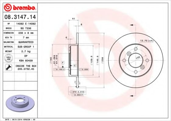 BREMBO 08.3147.14