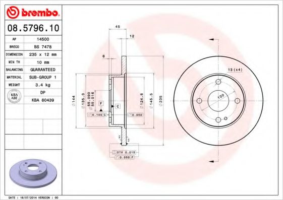 BREMBO 08.5796.10