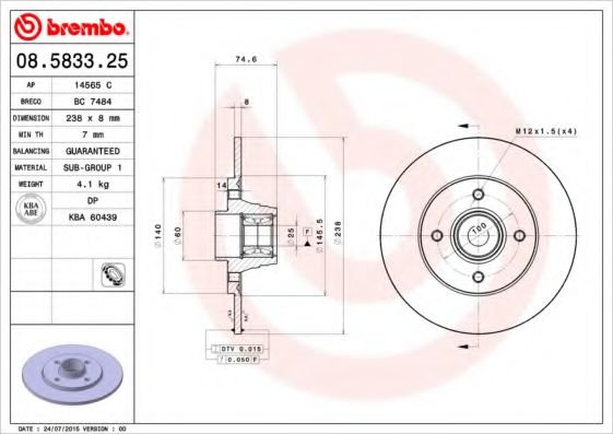 BREMBO 08.5833.25