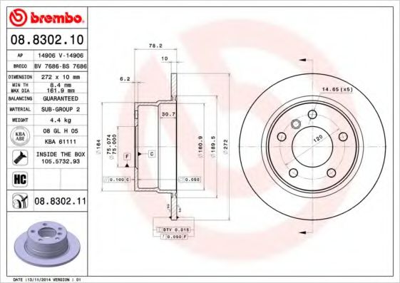 BREMBO 08.8302.11