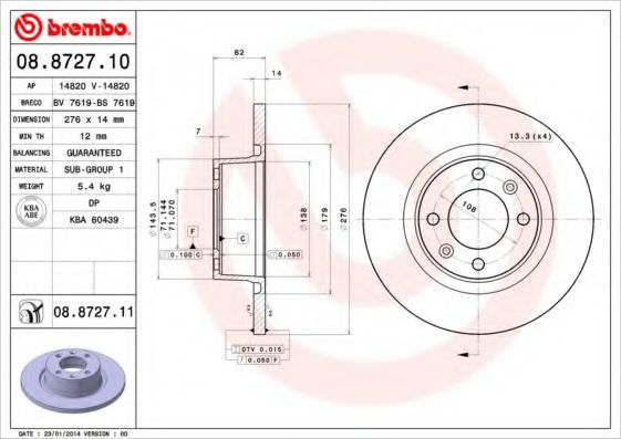 BREMBO 08.8727.10