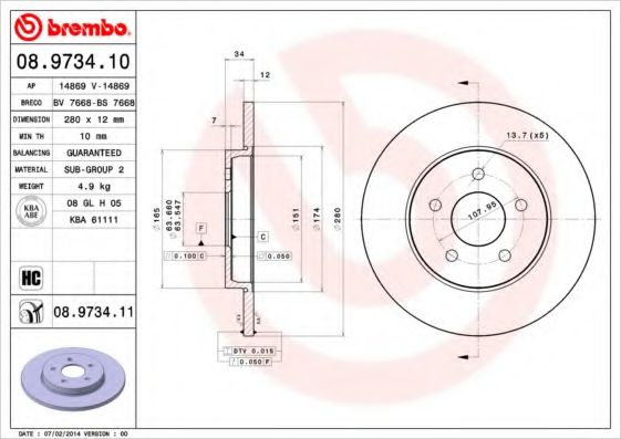 BREMBO 08.9734.11