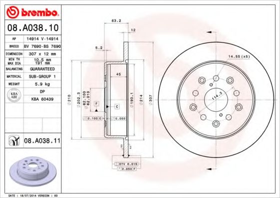 BREMBO 08.A038.10