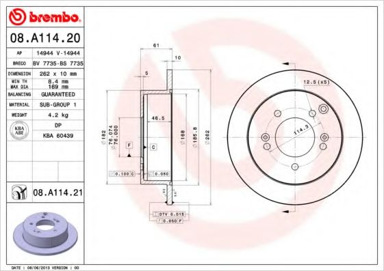 BREMBO 08.A114.20