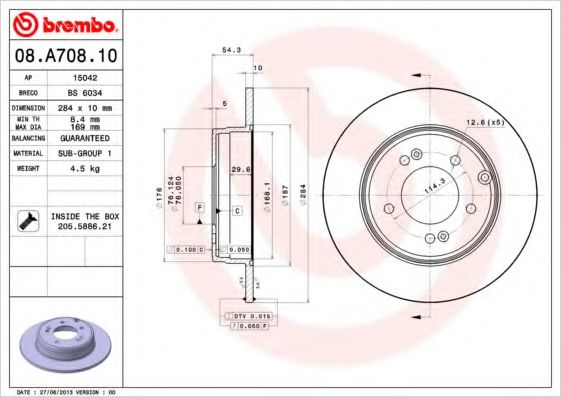 BREMBO 08.A708.10