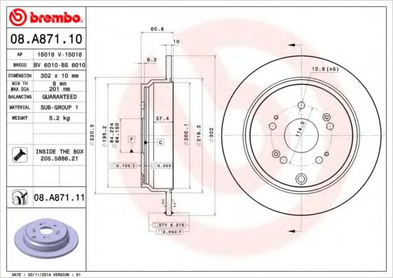 BREMBO 08.A871.10