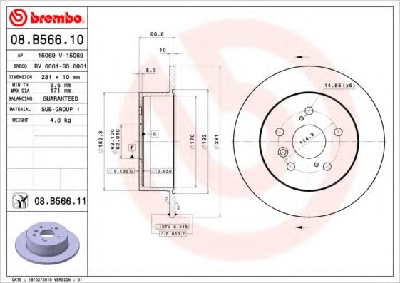 BREMBO 08.B566.11