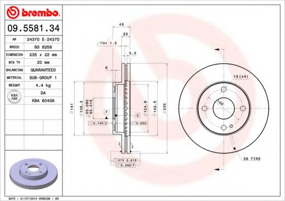 BREMBO 09.5581.34