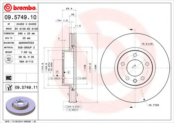 BREMBO 09.5749.10