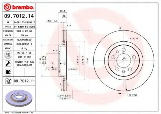 BREMBO 09.7012.14