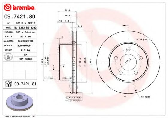 BREMBO 09.7421.80