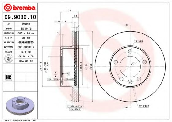 BREMBO 09.9080.10