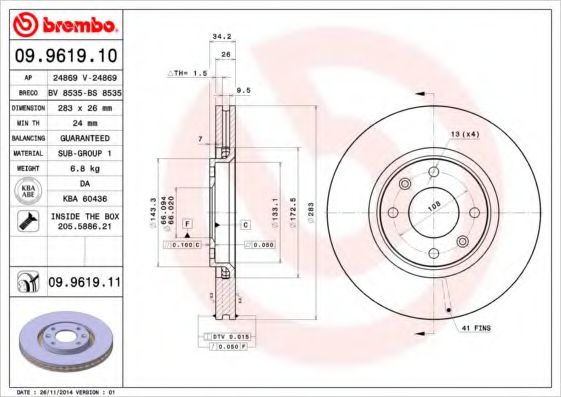 BREMBO 09.9619.10