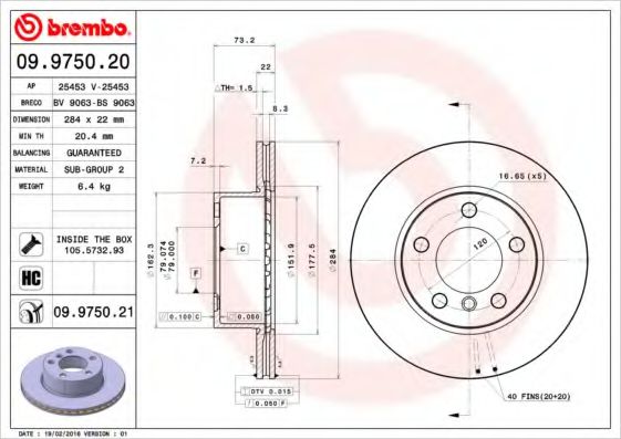 BREMBO 09.9750.20