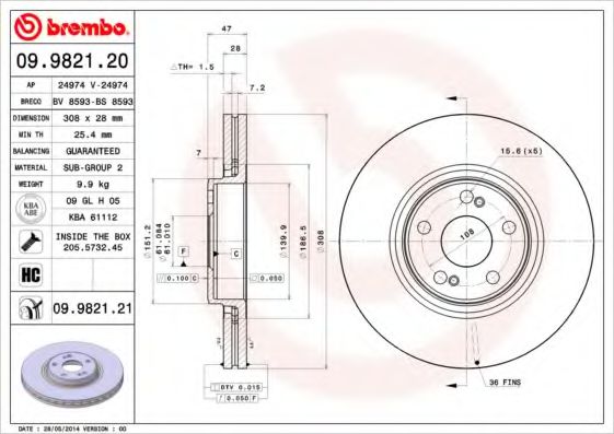 BREMBO 09.9821.21