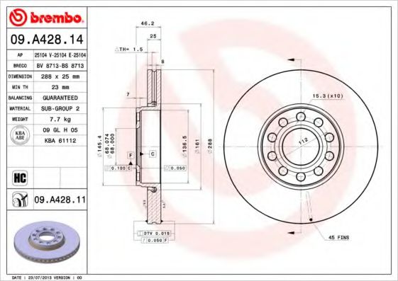 BREMBO 09.A428.14