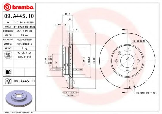 BREMBO 09.A445.11