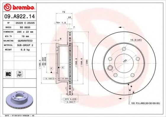 BREMBO 09.A922.14